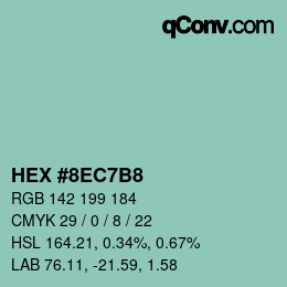 颜色代码: HEX #8EC7B8 | qconv.com
