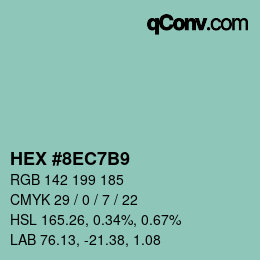Color code: HEX #8EC7B9 | qconv.com