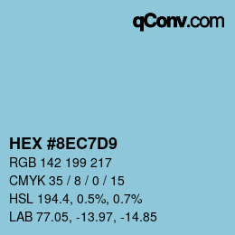 カラーコード: HEX #8EC7D9 | qconv.com