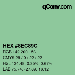 カラーコード: HEX #8EC89C | qconv.com