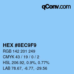 Color code: HEX #8EC9F9 | qconv.com