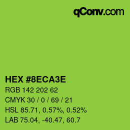 Color code: HEX #8ECA3E | qconv.com