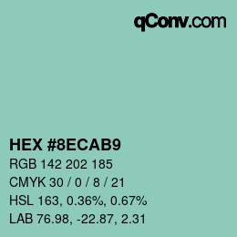 Color code: HEX #8ECAB9 | qconv.com