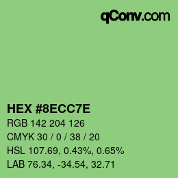 Farbcode: HEX #8ECC7E | qconv.com