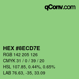 Color code: HEX #8ECD7E | qconv.com
