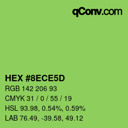 Farbcode: HEX #8ECE5D | qconv.com
