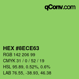 カラーコード: HEX #8ECE63 | qconv.com