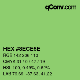 カラーコード: HEX #8ECE6E | qconv.com