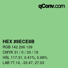 カラーコード: HEX #8ECE8B | qconv.com