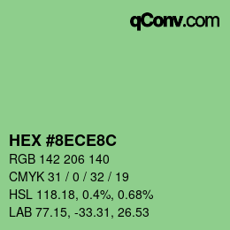 Farbcode: HEX #8ECE8C | qconv.com
