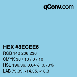 Color code: HEX #8ECEE6 | qconv.com