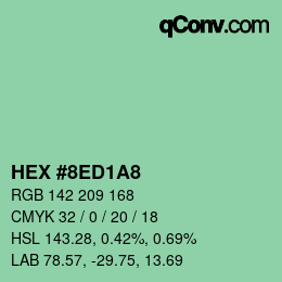 Color code: HEX #8ED1A8 | qconv.com