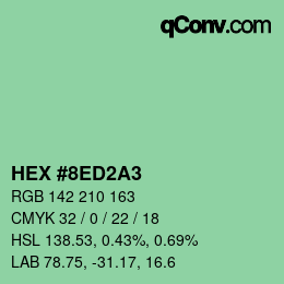 Color code: HEX #8ED2A3 | qconv.com
