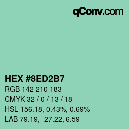 カラーコード: HEX #8ED2B7 | qconv.com