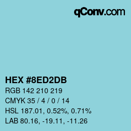 カラーコード: HEX #8ED2DB | qconv.com
