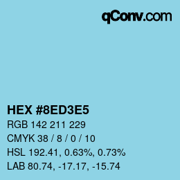 Color code: HEX #8ED3E5 | qconv.com