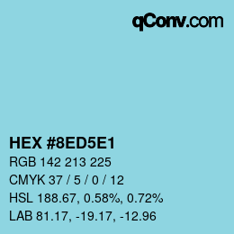 カラーコード: HEX #8ED5E1 | qconv.com