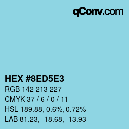 カラーコード: HEX #8ED5E3 | qconv.com