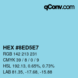Farbcode: HEX #8ED5E7 | qconv.com