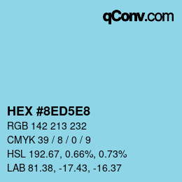 Color code: HEX #8ED5E8 | qconv.com