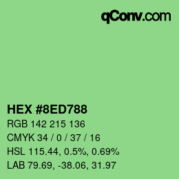 Farbcode: HEX #8ED788 | qconv.com