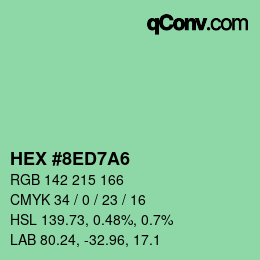 Color code: HEX #8ED7A6 | qconv.com