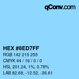 Color code: HEX #8ED7FF | qconv.com