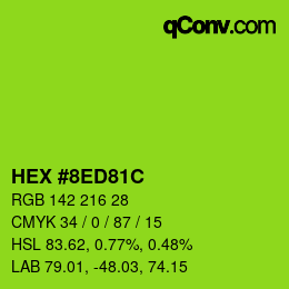 Color code: HEX #8ED81C | qconv.com