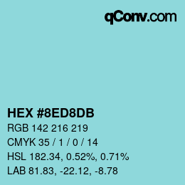 カラーコード: HEX #8ED8DB | qconv.com