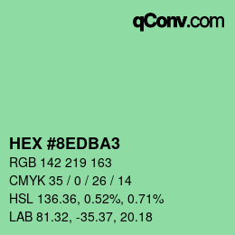 カラーコード: HEX #8EDBA3 | qconv.com