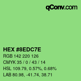 Color code: HEX #8EDC7E | qconv.com