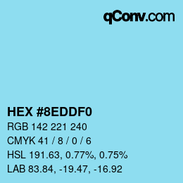 Color code: HEX #8EDDF0 | qconv.com