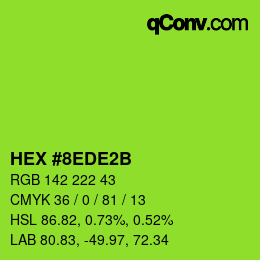 Color code: HEX #8EDE2B | qconv.com