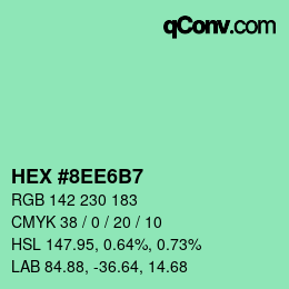 颜色代码: HEX #8EE6B7 | qconv.com