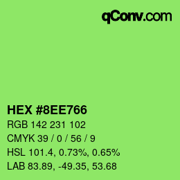 颜色代码: HEX #8EE766 | qconv.com