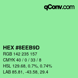 Farbcode: HEX #8EEB9D | qconv.com
