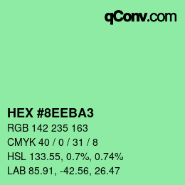 カラーコード: HEX #8EEBA3 | qconv.com