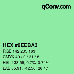 颜色代码: HEX #8EEBA3 | qconv.com