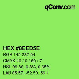 Código de color: HEX #8EED5E | qconv.com