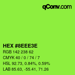 カラーコード: HEX #8EEE3E | qconv.com