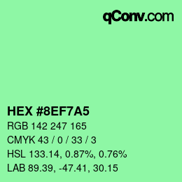 Color code: HEX #8EF7A5 | qconv.com