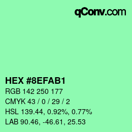 カラーコード: HEX #8EFAB1 | qconv.com