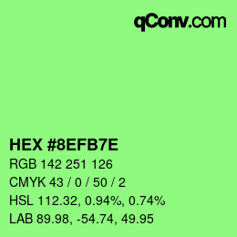 Color code: HEX #8EFB7E | qconv.com
