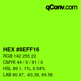 颜色代码: HEX #8EFF16 | qconv.com