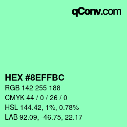 Color code: HEX #8EFFBC | qconv.com