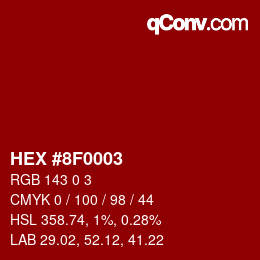 Color code: HEX #8F0003 | qconv.com