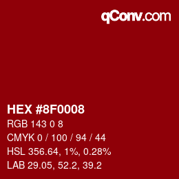 颜色代码: HEX #8F0008 | qconv.com
