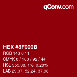 Color code: HEX #8F000B | qconv.com