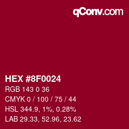 颜色代码: HEX #8F0024 | qconv.com