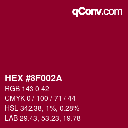 Color code: HEX #8F002A | qconv.com